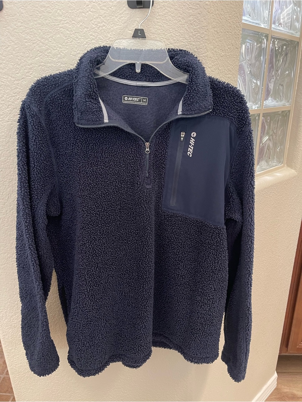 Hi-Tec Women’s  Navy Sherpa Half-Zip Pullover with Chest Pocket and Side pockets